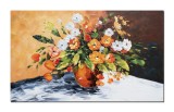 Cumpara ieftin Tablou Aranajament floral regal pictat manual living, dormitor, 100x60cm ulei pe panza efect 3D, Vali Pop