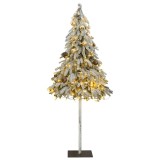 Brad Crăciun artificial, 300 LED/globuri/zăpadă pufoasă, 210 cm