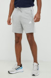 Adidas pantaloni scurți din bumbac bărbați, culoarea gri IC9437