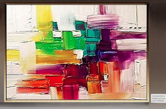 Peisaj abstract, tablou abstract living tablou decorativ pictura cutit 72x152
