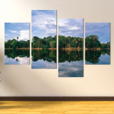 Tablou canvas 4 piese - In oglinda lacului