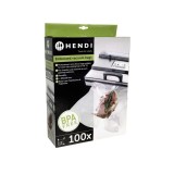 Set 100 pungi vacuum gofrate 300x400mm, 2 straturi, 75 microni grosime, Hendi, filtru UV, DNH971031