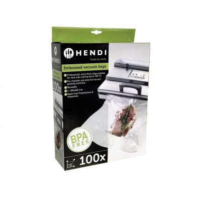 Set 100 pungi vacuum gofrate 300x400mm, 2 straturi, 75 microni grosime, Hendi, filtru UV, DNH971031 foto