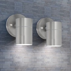vidaXL Corp iluminat perete exterior 2 buc, o?el inoxidabil, jos foto