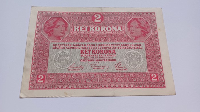 Austro-Ungaria -2 kronen/korona/coroane 1917-Stare f buna