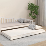VidaXL Cadru de pat, alb, 90x200 cm, lemn masiv de pin