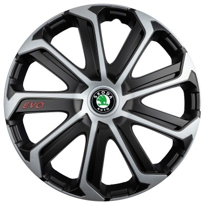 Set 4 Capace Roti Evo Gri-Negru R16, pentru SKODA foto