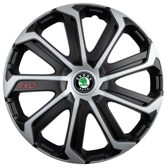 Set 4 Capace Roti Evo Gri-Negru R16, pentru SKODA