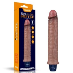 9.5&amp;quot; REAL SOFTEE Rechargeable Silicone Vibrating Dildo (24.5cm) - Vibrator Lovetoy Real din silicon cu 10 moduri de vibratii foto