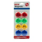 Magneti pentru tabla CNX 3008X, zambareti, diametru 30mm, diverse culori, set 8 buc