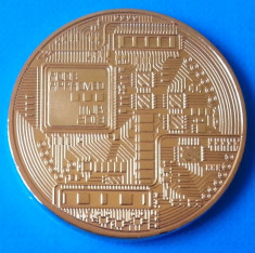 USA Bitcoin UNC Moneda memoriala Auriu 40mm foto