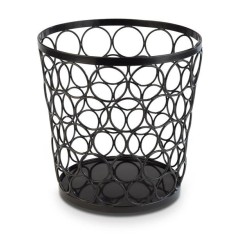 Cos metalic negru pentru fructe sau suport tava, 21x21 cm