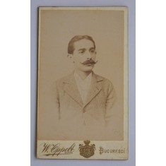 CDV Atelier Romania Bucuresti Bucuresci Bucarest W. Oppelt - Bărbat cu mustață cca. 1900