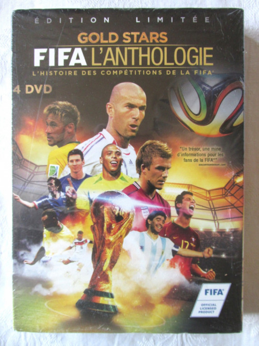 Pachet 4 DVD-uri Fotbal: &quot;GOLD STARS - FIFA L&#039;Anthologie&quot;, In limba franceza
