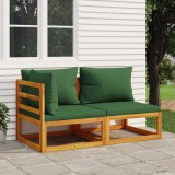 Gossi set canapea de gradina, 2 piese, cu perne, lemn masiv de acacia
