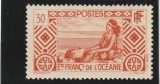 French Oceania (Oceania franceza) - Femeie tahitiana la plaja, dantelat, MNH, Mi.99