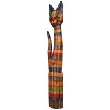 Decoratiune sculptata si pictata manual pisica &amp;#8211; Rainbow Cat, XL