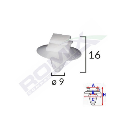 Clips Fixare Elemente Exterioare Pentru Fiat/Lancia/Alfa Romeo/Peugeot - Alb Set 10 Buc 134764 12409-RMX foto