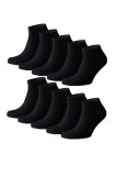 Sosete sport pentru barbati cu taietura joasa, VersaLux, 6433-01W10-39, pachet cu 10 perechi, bumbac, Negru, 39-42
