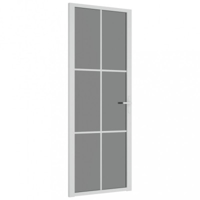 Ușă de interior, 76x201,5 cm, alb, sticlă ESG și aluminiu foto