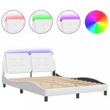 Cumpara ieftin Cadru de pat cu LED fara saltea, Zadar, alb, 120x200 cm