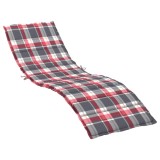 Cumpara ieftin Perna de sezlong, rosu carouri, 200x50x3 cm, textil oxford