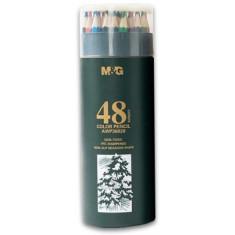 Creioane colorate hexagonale ulei pastel cutie cilindrica din carton premium 48 culori/set M&amp;G