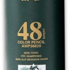 Creioane colorate hexagonale ulei pastel cutie cilindrica din carton premium 48 culori/set M&G