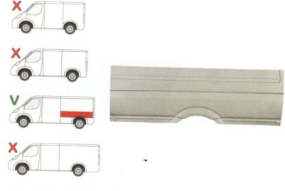 Aripa spate Mercedes Sprinter 209-524, 07.2006-10.2013, Vw Crafter (2e), 12.2005-, Stanga, Spate, Spatiul De Incarcare L = 4300 Mm, Pana La Geam, foto