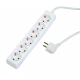 Prelungitor electric cu 6 prize, cablu 1,5 m, 1,5 mm, fara intrerupator