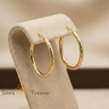 Cumpara ieftin Cercei Ovalul Clasic , Cercei tip oval placati 18K Brazilia, 3.5 cm