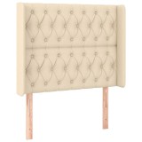 Cumpara ieftin Tablie de pat cu aripioare, crem, 103x16x118/128 cm, textil