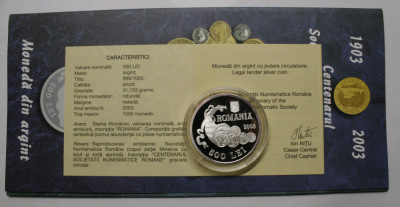 BNR - 500 LEI 2003 . CENTENARUL SOCIETATII NUMISMATICE ROMANE . foto