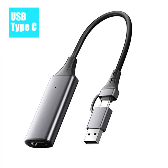 Placa de captura HDMI - USB-C + USB 3.0 Live Streaming 4K Youtube OBS
