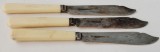 Lot de 3 cutite pentru servire peste argintate