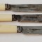 Lot de 3 cutite pentru servire peste argintate