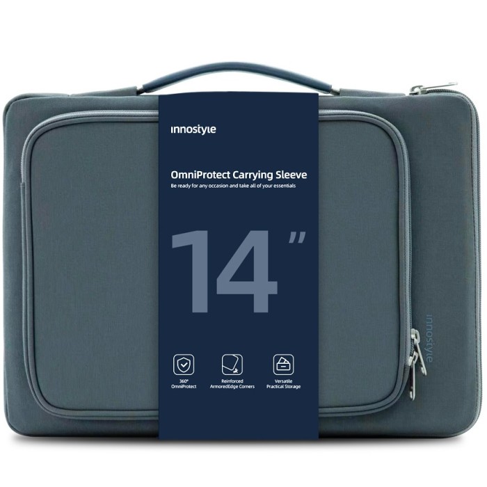 Innostyle Geanta Laptop 14 Caz Impermeabil Omniprotect Gri
