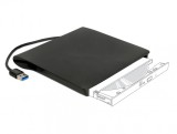 Enclosure extern pentru dispozitive 5.25&quot; Ultra Slim SATA 9.5 mm la USB-A Negru, Delock 42603