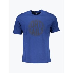 Tricou barbati din bumbac cu imprimeu cu logo si croiala Regular fit albastru inchis, S