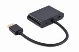 ADAPTOR video GEMBIRD, adaptor HDMI (T) la HDMI (M) + VGA (M), 15cm, rezolutie maxima HDMI 4K (3840 x 2160) la 30Hz, VGA Full HD (1920 x 1080) la 60Hz