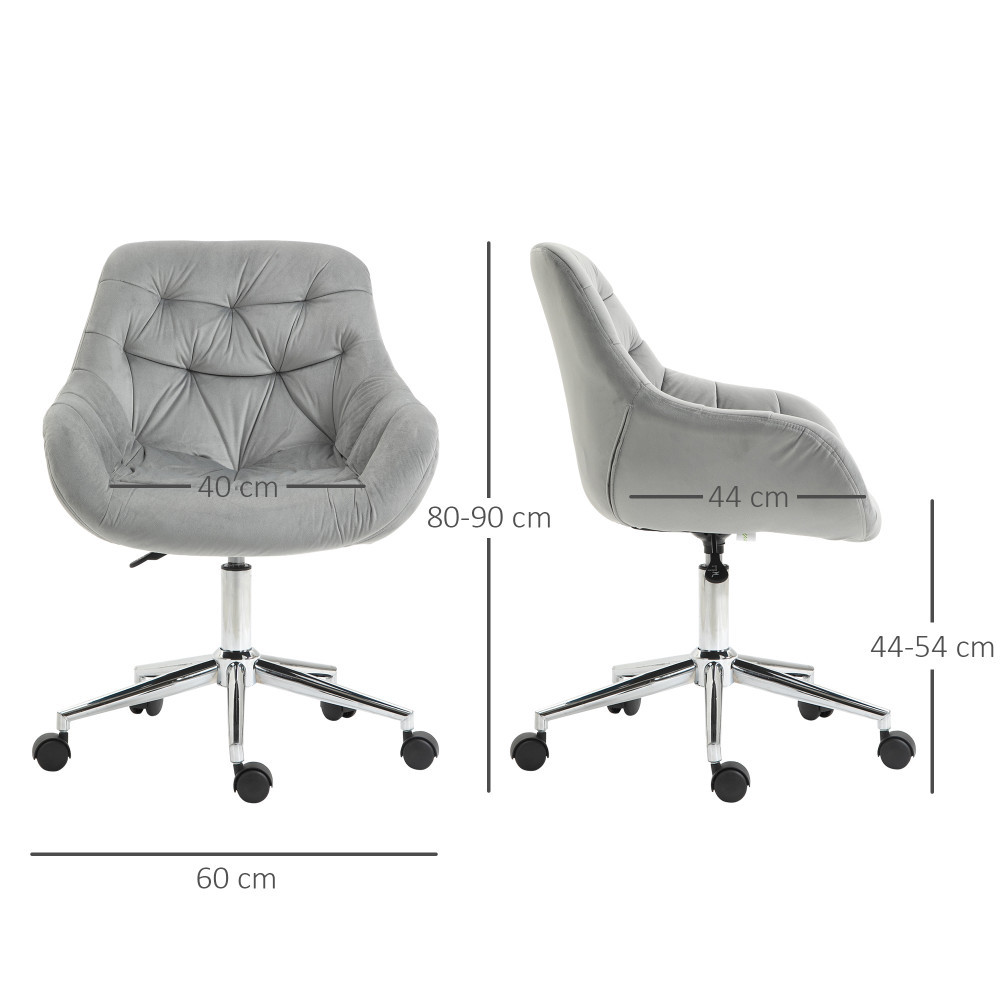 Vinsetto scaun ergonomic de birou, 59x58x80-90 cm, gri | AOSOM RO |  Okazii.ro