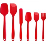 Set 6 ustensile de bucatarie, silicon,rezistent la temperaturi inalte, rosu, Oem