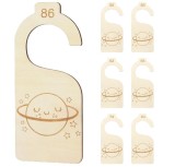Set 7 organizatoare din lemn pentru dulap Budding Bear, marimi intre 50 si 86, pentru 0, 18 luni