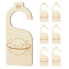 Set 7 organizatoare din lemn pentru dulap Budding Bear, marimi intre 50 si 86, pentru 0, 18 luni
