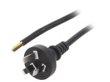 Cablu Negru PVC 1,8m 3x0,75mm2 cu Mufă