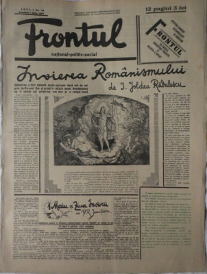 Ziarul Frontul national - politic - social, 1 Mai 1937, numar festiv de Pasti foto