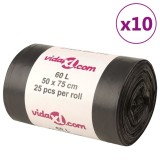 Saci menajeri Gossi 60L, 250 buc, negri, LDPE, rezistenti 50x75cm, 30&micro;m