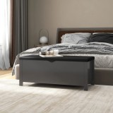 vidaXL Banchetă pantofar cu pernă, gri, 105x40x45 cm, PAL