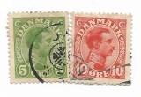 Danemarca - Regele Christian al X-lea, 1913 - valori obliterate