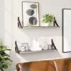 vidaXL Rafturi Perete, 2 buc, Sonoma Gri, 60x15x15.5cm, Lemn, Rafturi Suspendate, Design Modern
